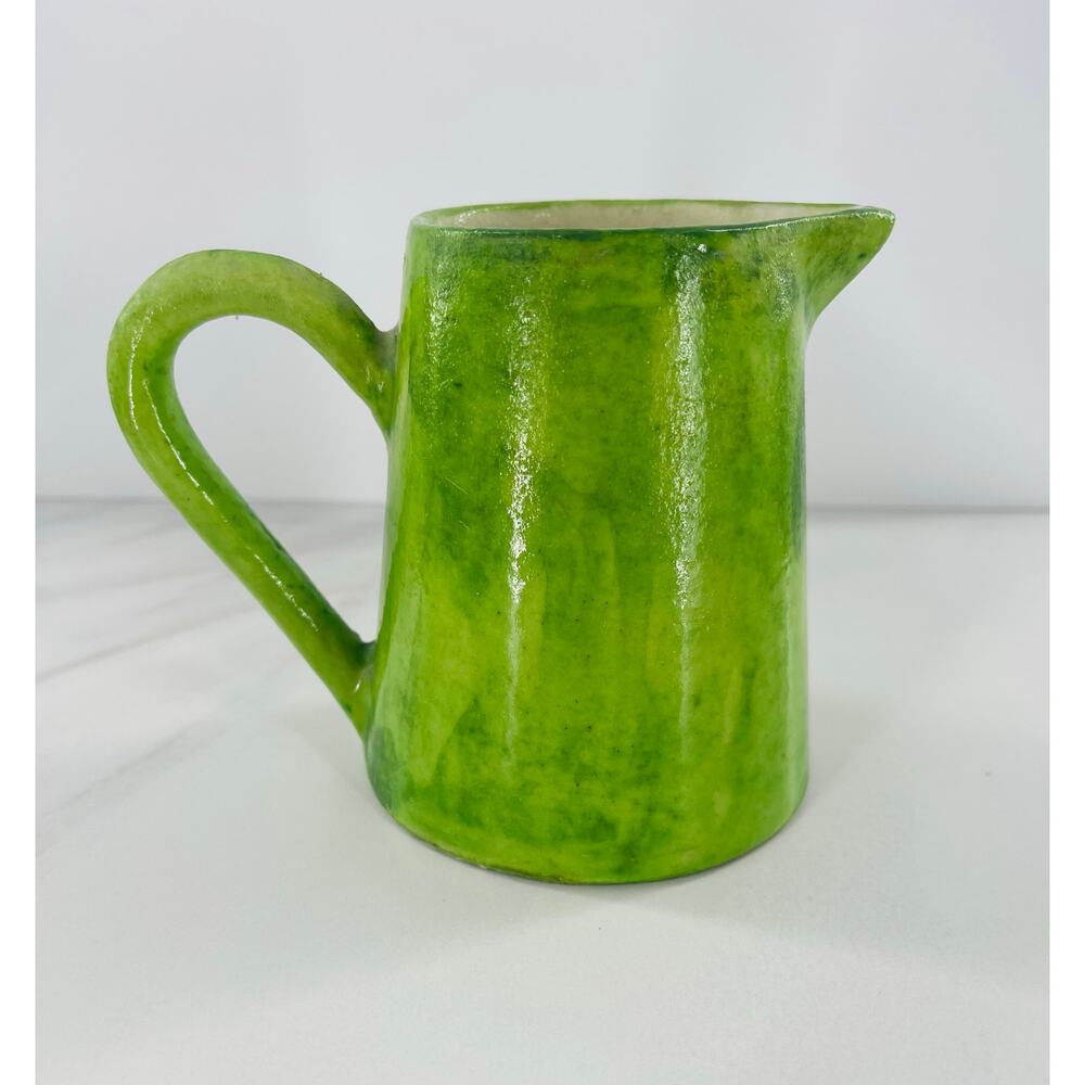 Small Pitcher Pottery Green - Picture 2 of 7
